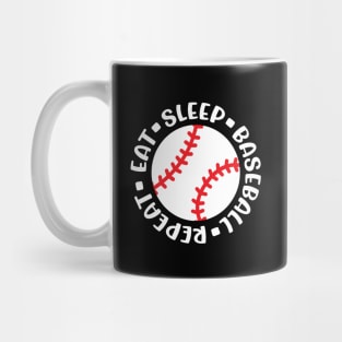 Eat Sleep Baseball Repeat Baseball Mom Boys Girls Cute Funny Mug